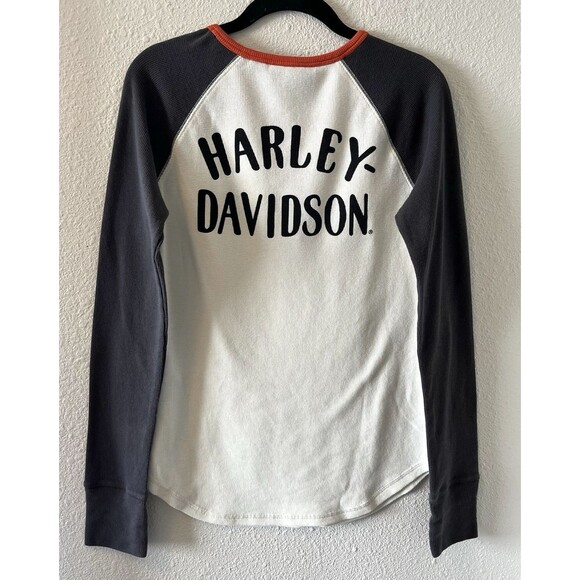 Harley-Davidson Womens Henley Shirt Size Medium Long Sleeve Motorcycle Classic - Picture 8 of 15